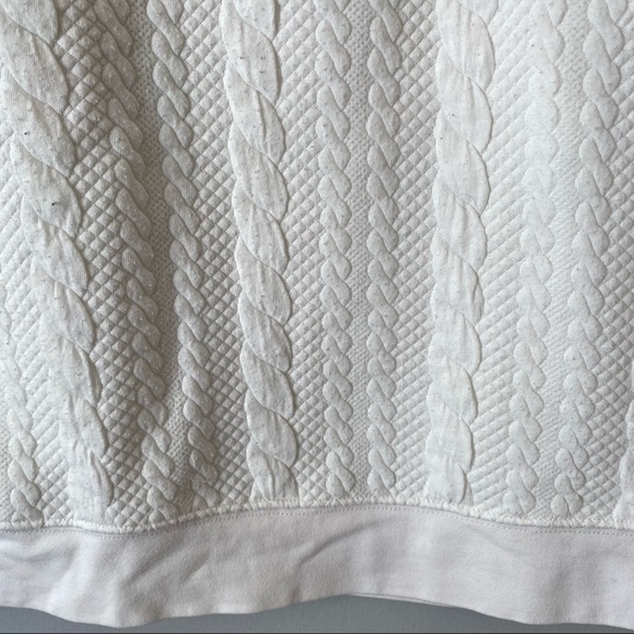 Women’s Cream/ white Crewneck textured sweatshirt with faux cable knit detail- M - Picture 5 of 14